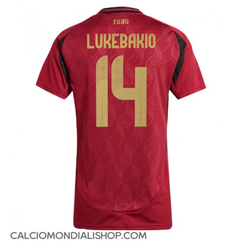 Maglie da calcio Belgio Dodi Lukebakio #14 Prima Maglia Femminile Europei 2024 Manica Corta